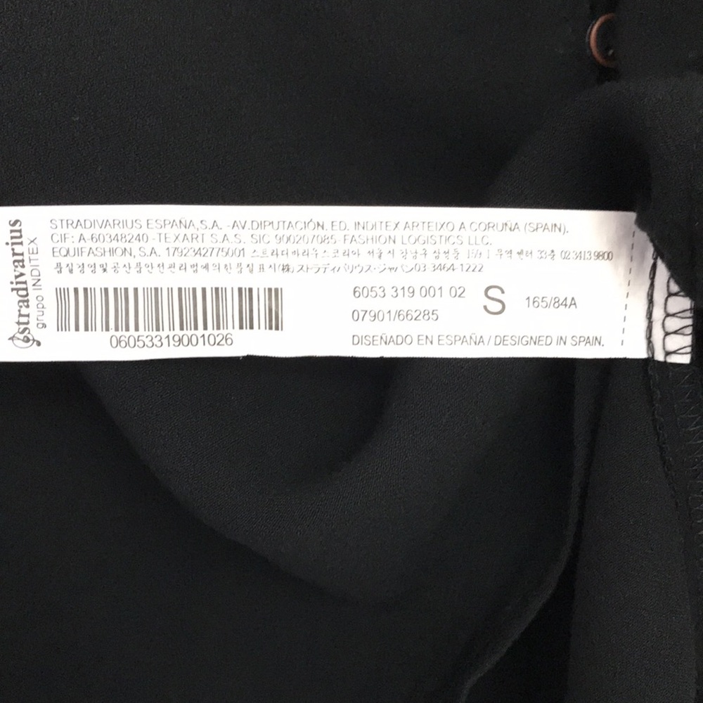 Stradivarius Black Viscose Blouse with Buttons - Picture 7 of 11
